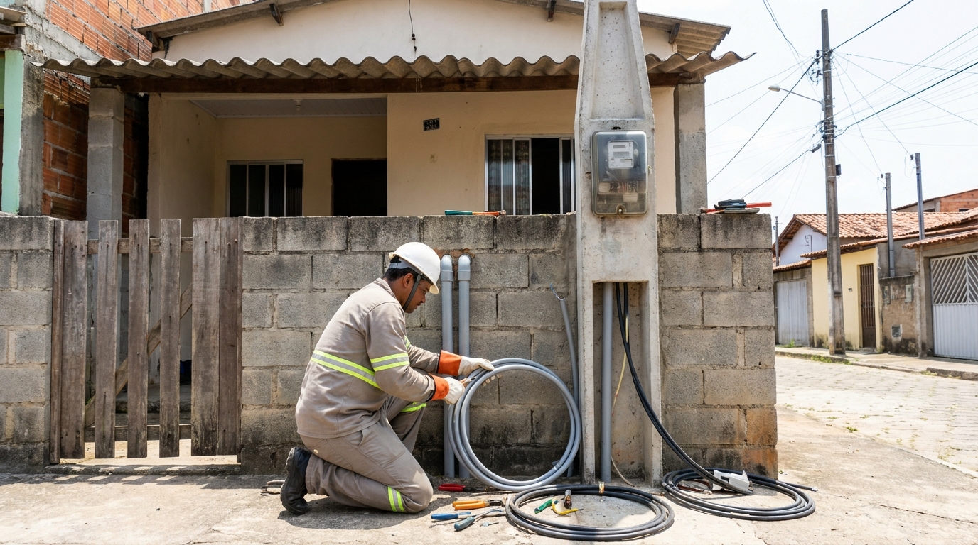 Instalação de Poste Padrão em Campo Grande‑MS